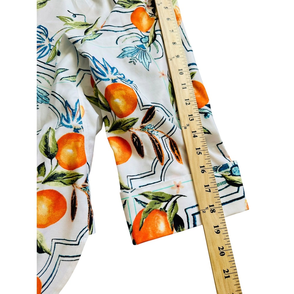Italian Summer Chicos Orange Citrus Tile Print Button Up Shirt 3 XL Coastal - Picture 7 of 7
